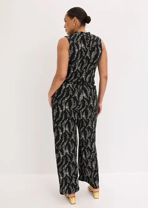 Jerseytopp og bukse i strukturert krepp (2-delt sett), bonprix