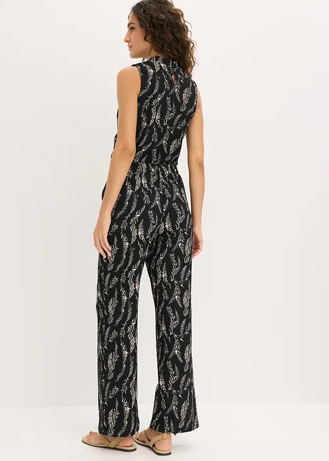 Jerseytopp og bukse i strukturert krepp (2-delt sett), bonprix