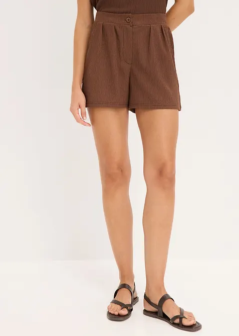 Chinos shorts i strukturert krepp, bonprix