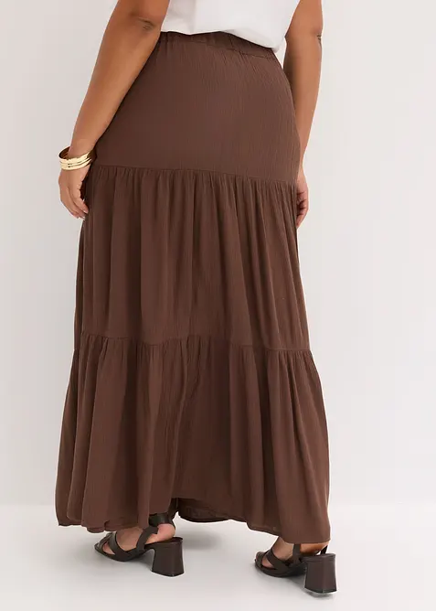 Maxi-volangskj&oslash;rt i strukturert viskosemateriale, bonprix