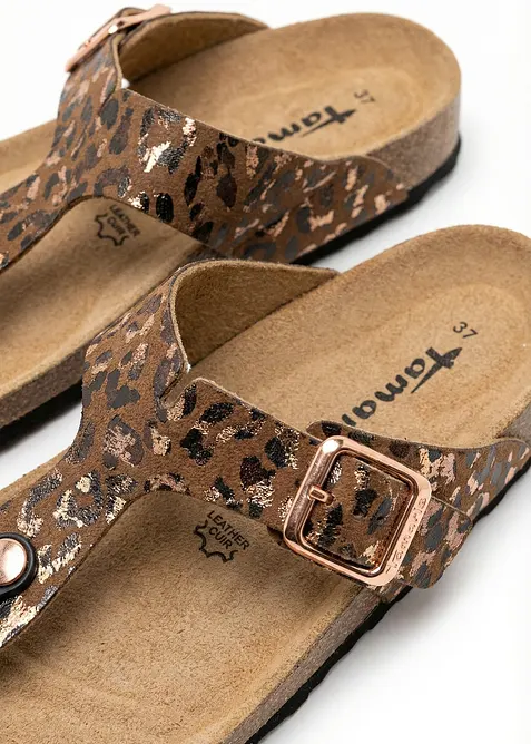 T&aring;sandaler fra Tamaris i animal look, Tamaris