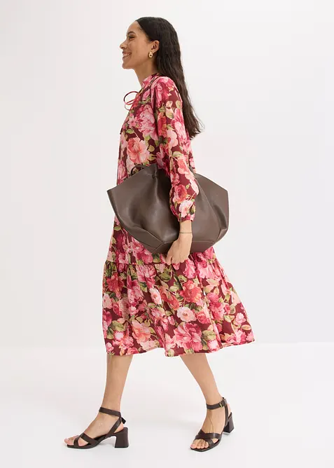 Midikjole i lett viskosemiks, bonprix