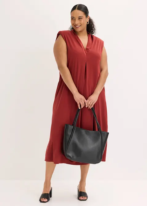 Jerseykjole i viskosemiks med skulderputer, bonprix