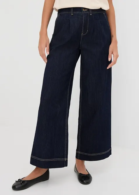 Wide Leg-jeans High Waist, komfortlinning, bonprix