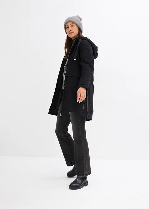 Vid vinterparkas med hette og teddyf&ocirc;r, bonprix