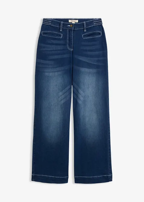 Wide Leg-jeans Mid Waist, komfortlinning, bonprix