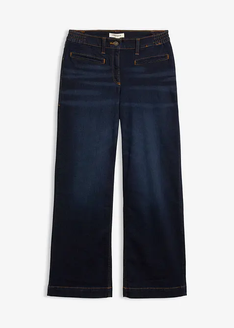 Wide Leg-jeans Mid Waist, komfortlinning, bonprix