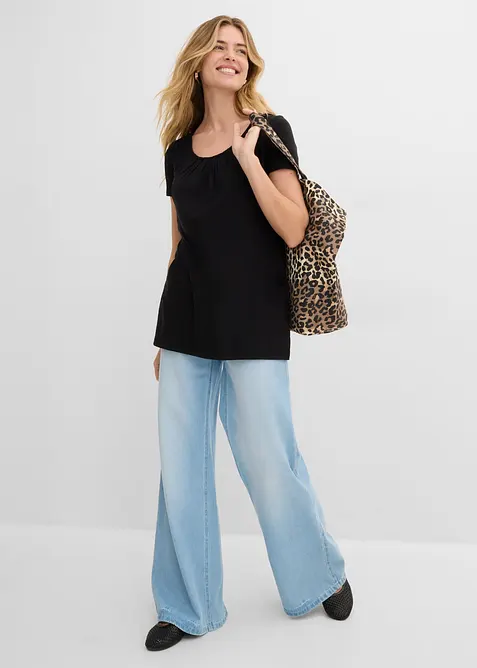 Lang topp&nbsp;med viskose, bonprix