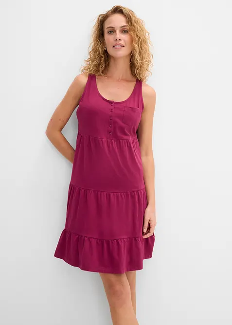 Kort sommerkjole i bomullstrikot, bonprix