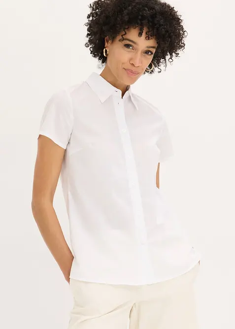 Kortermet bluse i poplin, bonprix