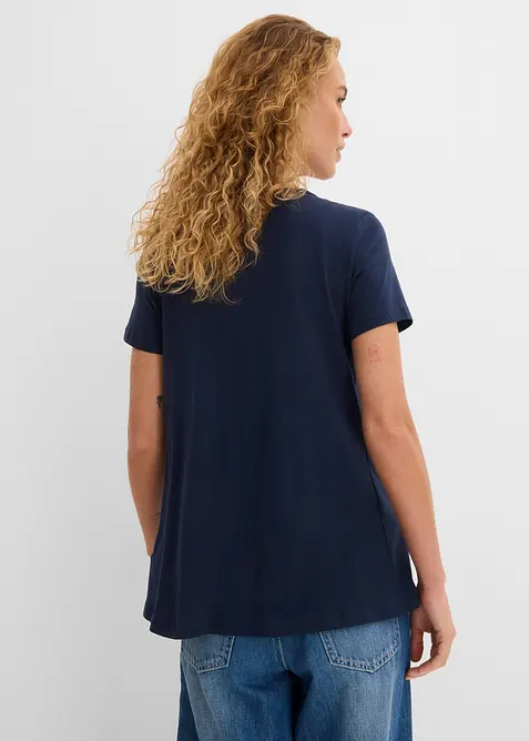 Bomullstopp i flammegarn, kort ermet, bonprix