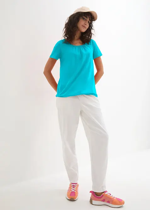 Topp i 100% bomull, kortermet, bonprix