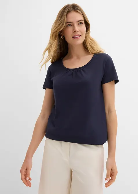 Topp i 100% bomull, kortermet, bonprix