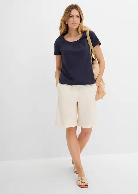 Topp i 100% bomull, kortermet, bonprix