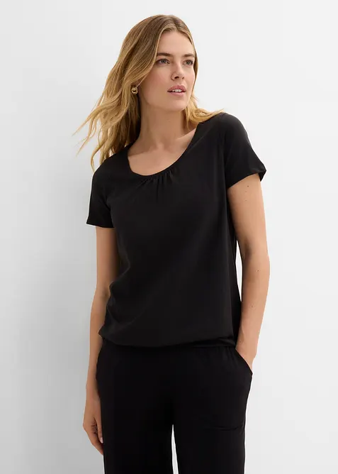 Topp i 100% bomull, kortermet, bonprix