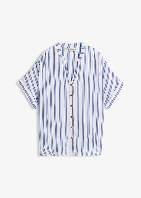 Crinkle bluse i lett viskose, bonprix