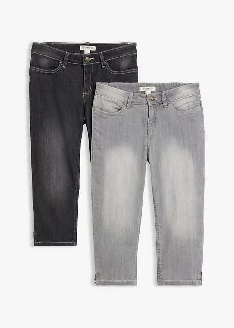 Caprijeans, 2-pack, bonprix