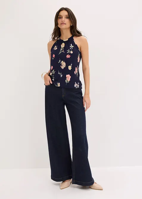 Ermel&oslash;s topp i viskosemiks, bonprix