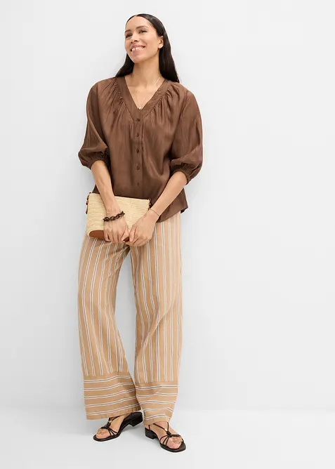 Oversized bluse i myk viskoseblanding, bonprix
