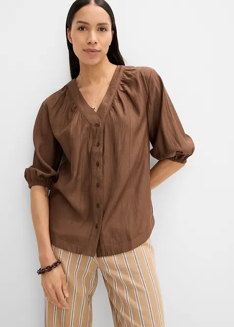 Oversized bluse i myk viskoseblanding, bonprix