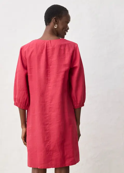 Kjole i 100% lin, 3/4-lange ermer, bonprix