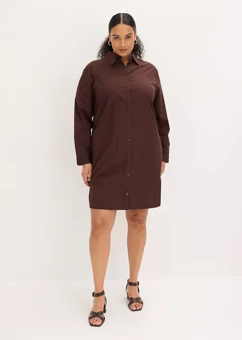 Skjortekjole i bomullspoplin, bonprix