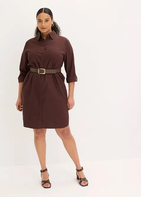 Skjortekjole i bomullspoplin, bonprix