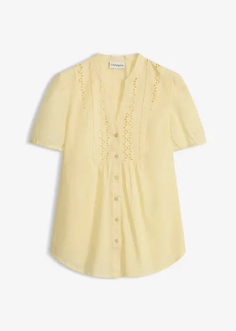Bluse med hullbroderi, bonprix