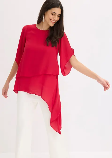 Bluse i lag p&aring; lag-stil med snipper i falden, bonprix