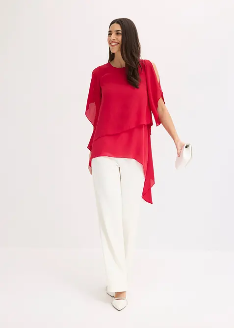 Bluse i lag p&aring; lag-stil med snipper i falden, bonprix