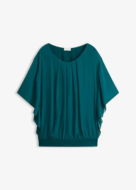Chiffonbluse med f&ocirc;r, bonprix