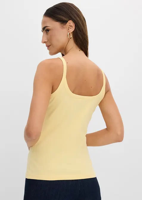 Spagettitopp med 100% &oslash;kologisk bomull (2-pack), bonprix