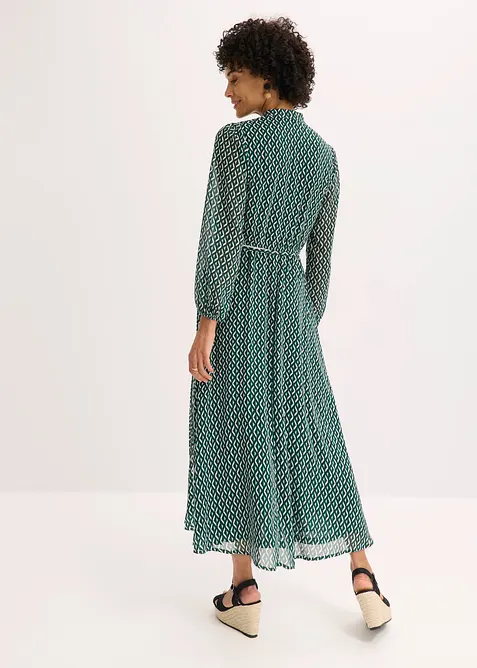 Chiffonkjole med kontrastpiping, bonprix