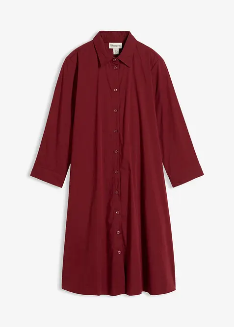 Skjortekjole i strukturert poplin, bonprix