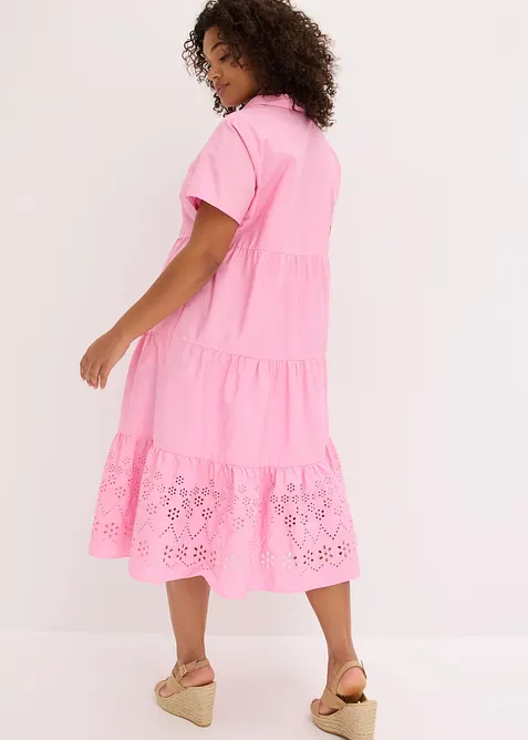 Tunikakjole i 100% bomull med hullbroderi, bonprix