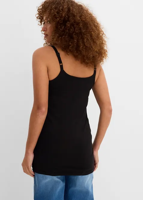 Lang singlet av &oslash;kologisk bomull, 2-pack, bonprix