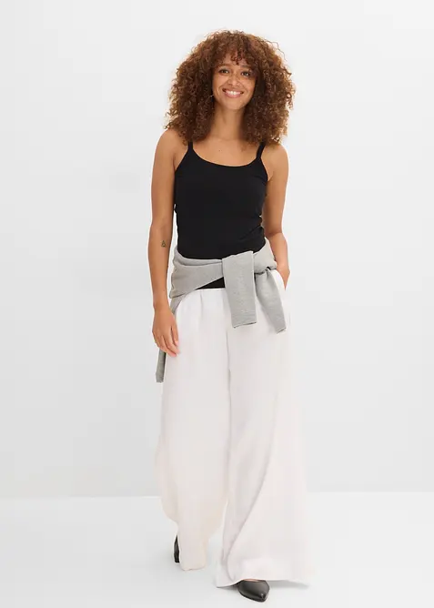 Lang singlet av &oslash;kologisk bomull, 2-pack, bonprix