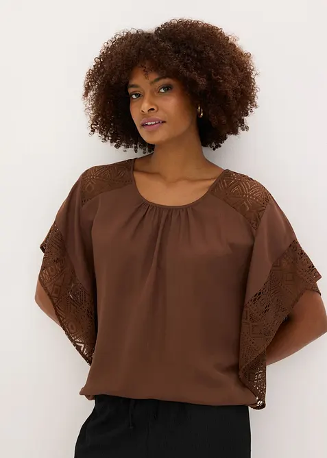 Tunikabluse med applikasjoner, bonprix