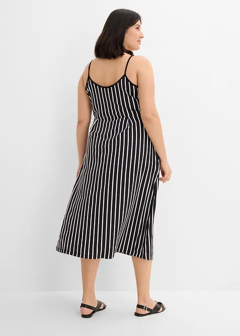 Sommerlig jerseykjole med knappestolpe og striper, bonprix