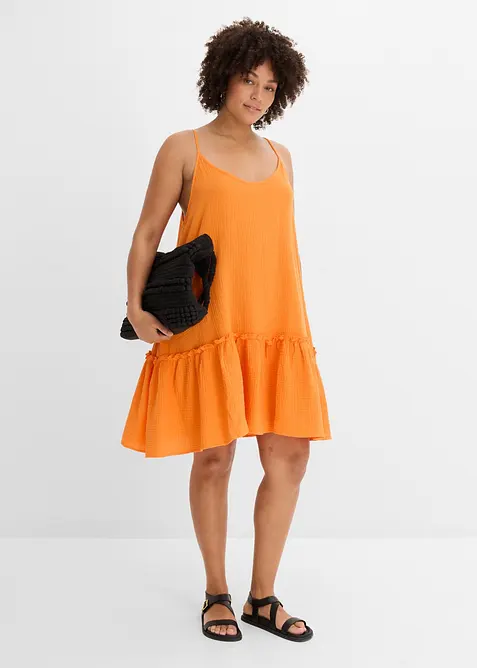 Stroppekjole i musselin, bonprix