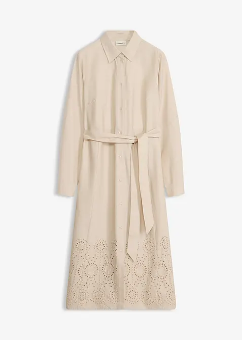 Skjortekjole med hullbroderi, bonprix
