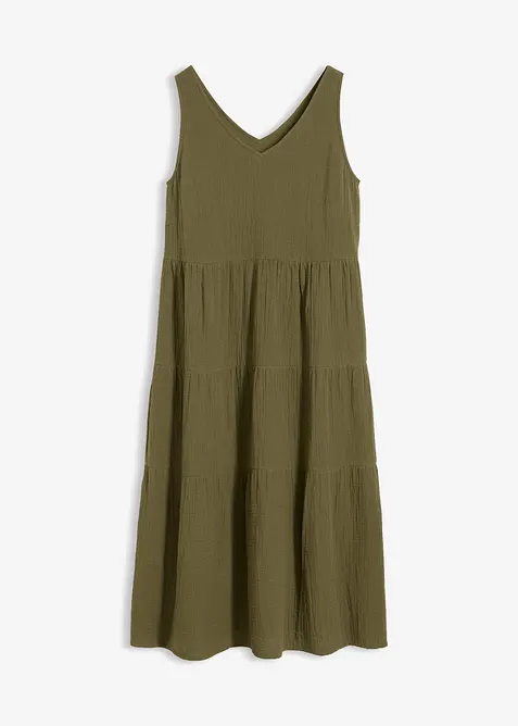 Musselin-kjole i 100% bomull, bonprix