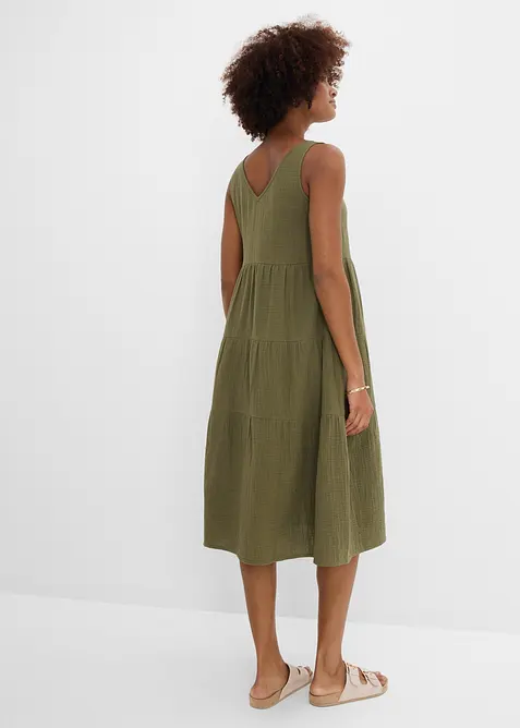 Musselin-kjole i 100% bomull, bonprix