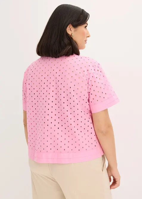 Bluse med hullbroderi, bonprix
