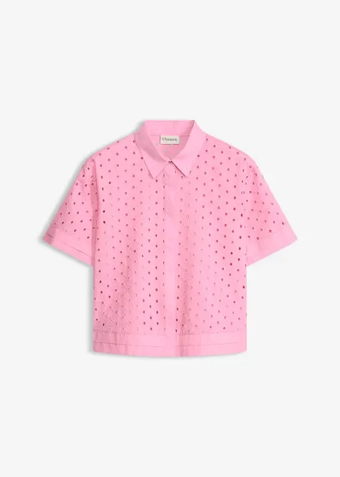 Bluse med hullbroderi, bonprix
