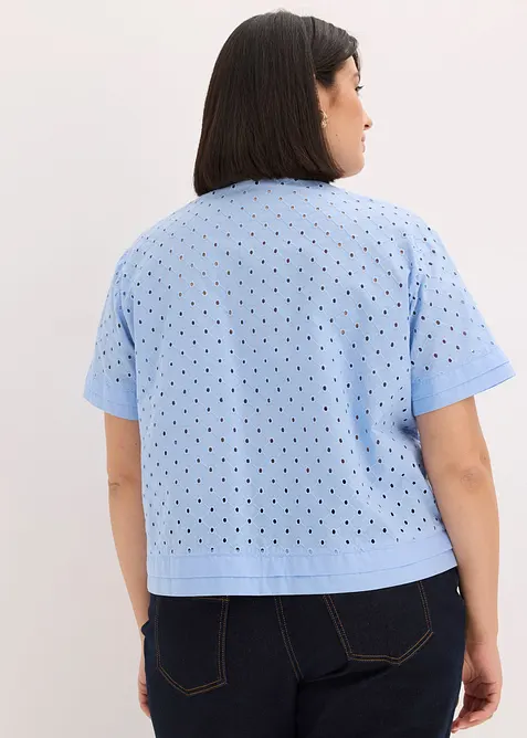 Bluse med hullbroderi, bonprix