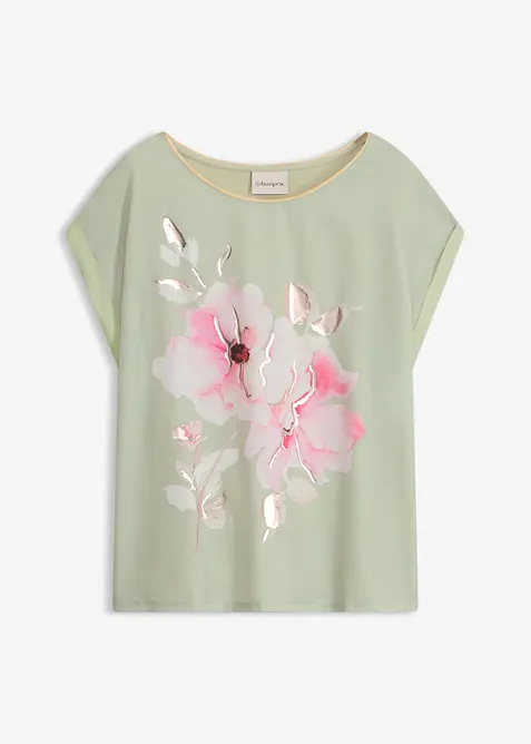 Topp med vevd innfelling, bonprix