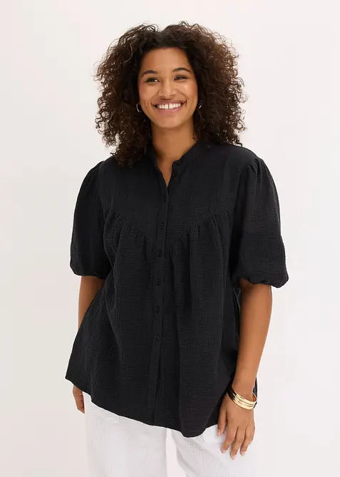 Kortermet musselinbluse, bonprix