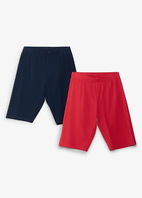 Sykkelbukse i &oslash;kologisk bomull med elastan (2-pack), bonprix