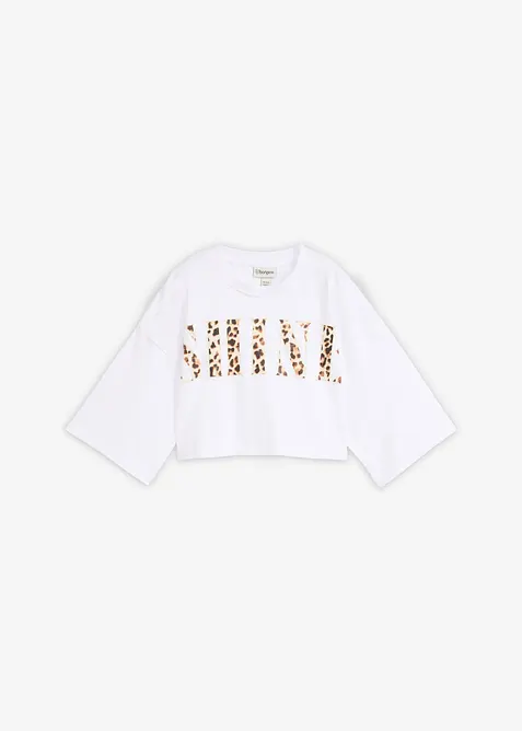 Kort T-skjorte i 100% &oslash;kologisk bomull, bonprix